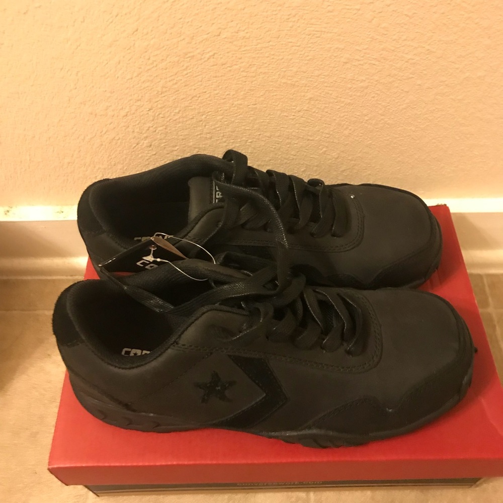 Converse composite toe black oxfords 8.5 NWT